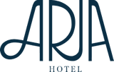 Logo elegante dell'Hotel ARJA, caratteri raffinati e moderni.